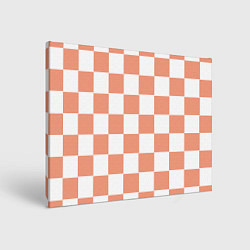 Холст прямоугольный Квадраты оранжевые, цвет: 3D-принт