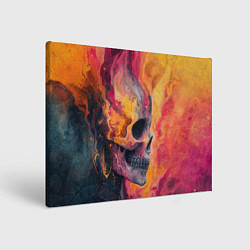 Холст прямоугольный Череп в RGB хаосе, цвет: 3D-принт