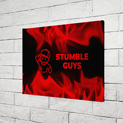 Холст прямоугольный Stumble Guys - red gradient по-горизонтали, цвет: 3D-принт — фото 2