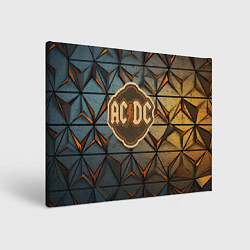 Холст прямоугольный ACDC винтажный логотип, цвет: 3D-принт