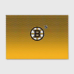 Холст прямоугольный Бостон Брюинз - паттерн треугольников, цвет: 3D-принт — фото 2