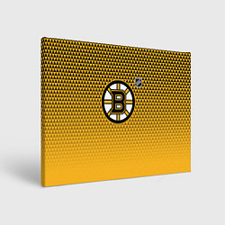 Холст прямоугольный Бостон Брюинз - паттерн треугольников, цвет: 3D-принт