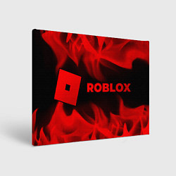 Холст прямоугольный Roblox - red gradient по-горизонтали, цвет: 3D-принт