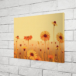 Холст прямоугольный Цветы на закате, цвет: 3D-принт — фото 2