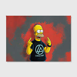 Холст прямоугольный Гомер в футболке Linkin Park, цвет: 3D-принт — фото 2
