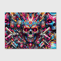Холст прямоугольный Art cyber skull - ai art fantasy, цвет: 3D-принт — фото 2