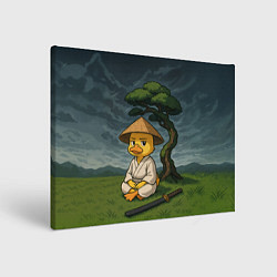 Холст прямоугольный Утенок самурай - медитация, цвет: 3D-принт