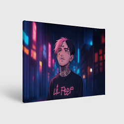 Холст прямоугольный LiL Peep - Неоновый аниме арт, цвет: 3D-принт