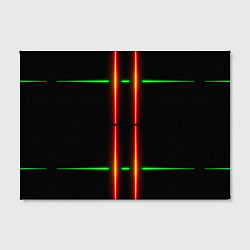 Холст прямоугольный Neon green black red line, цвет: 3D-принт — фото 2