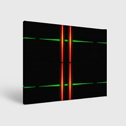 Холст прямоугольный Neon green black red line, цвет: 3D-принт