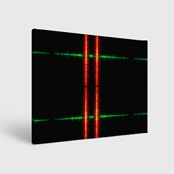 Холст прямоугольный Color black green red lines, цвет: 3D-принт