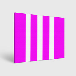 Холст прямоугольный Color white pink line, цвет: 3D-принт