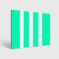 Холст прямоугольный Color turquoise white line, цвет: 3D-принт
