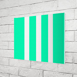 Холст прямоугольный Color turquoise white line, цвет: 3D-принт — фото 2