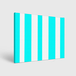Холст прямоугольный Color light blue white lines, цвет: 3D-принт