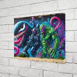 Холст прямоугольный Cyberpunk graffiti with Venom - ai art fantasy, цвет: 3D-принт — фото 2