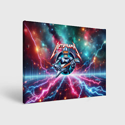 Холст прямоугольный Гитарист Бендер рок группы Футурама, цвет: 3D-принт