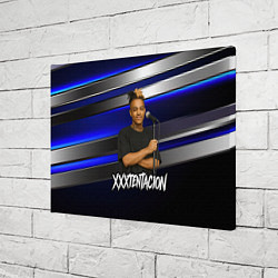 Холст прямоугольный XXXTentacion с микрофоном довольный, цвет: 3D-принт — фото 2