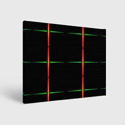 Холст прямоугольный Color black green orange stripes, цвет: 3D-принт