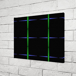 Холст прямоугольный Color black green purple stripes, цвет: 3D-принт — фото 2