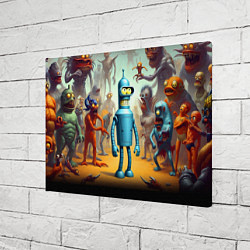 Холст прямоугольный Bender bending robot among the Monsters - ai art f, цвет: 3D-принт — фото 2