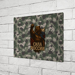 Холст прямоугольный Сила России - медведь с флагом, цвет: 3D-принт — фото 2