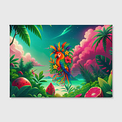 Холст прямоугольный Попугай и тропики, цвет: 3D-принт — фото 2