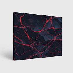 Холст прямоугольный Мраморные узоры из переплетений красных линий, цвет: 3D-принт