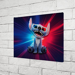 Холст прямоугольный Стич в стерео очках, цвет: 3D-принт — фото 2