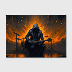 Холст прямоугольный Гитарист играющий в пламени, цвет: 3D-принт — фото 2