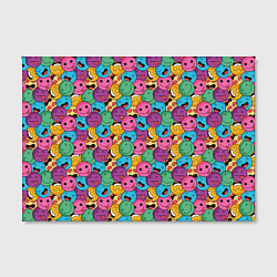 Холст прямоугольный Смайлики - паттерн, цвет: 3D-принт — фото 2