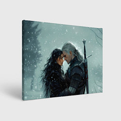 Холст прямоугольный Йеннифэр и Геральт в обнимку, цвет: 3D-принт