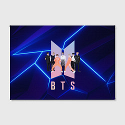 Холст прямоугольный BTS на темно-синем фоне, цвет: 3D-принт — фото 2