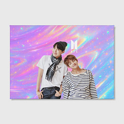 Холст прямоугольный BTS разноцветный блестящий фон, цвет: 3D-принт — фото 2