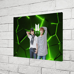 Холст прямоугольный BTS зеленые неоновые плиты, цвет: 3D-принт — фото 2