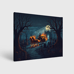 Холст прямоугольный Призраки в горящей конной повозке, цвет: 3D-принт