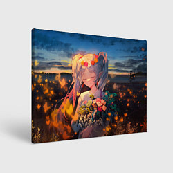 Холст прямоугольный Фрирен с цветами, цвет: 3D-принт