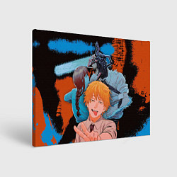 Картина прямоугольная Дэндзи и Макима из Человек бензопила