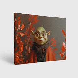 Холст прямоугольный Шрек и оранжевые листья, цвет: 3D-принт