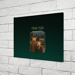 Холст прямоугольный Twin Pigs пародия, цвет: 3D-принт — фото 2