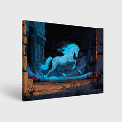Холст прямоугольный Лошадь в синем свете, цвет: 3D-принт