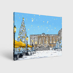Холст прямоугольный Новогодний день в Москве, цвет: 3D-принт