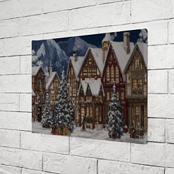 Холст прямоугольный Новогодние дома, цвет: 3D-принт — фото 2