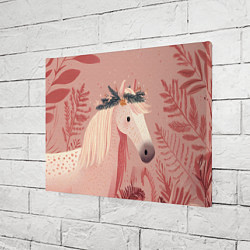 Холст прямоугольный Лошадка с новогодним венком, цвет: 3D-принт — фото 2