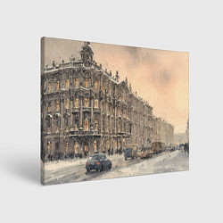 Холст прямоугольный Зима в Санкт-Петербурге, цвет: 3D-принт