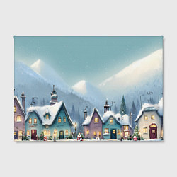 Холст прямоугольный Новогодние дома, цвет: 3D-принт — фото 2