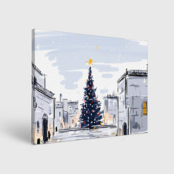 Холст прямоугольный Новый год минимализм, цвет: 3D-принт