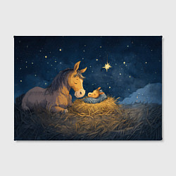 Холст прямоугольный Лошадка спит с жеребенком, цвет: 3D-принт — фото 2