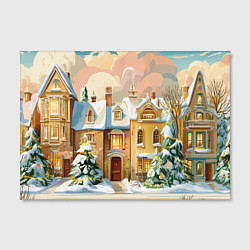 Холст прямоугольный Новогодний город, цвет: 3D-принт — фото 2