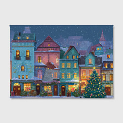 Холст прямоугольный Новогодний дворик, цвет: 3D-принт — фото 2